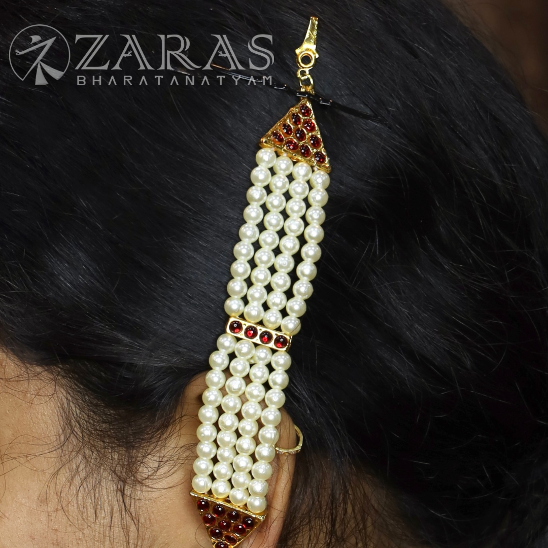 Bharatanatyam Dance Jewellery - 4L Balls Maatal Red Kemp image 0