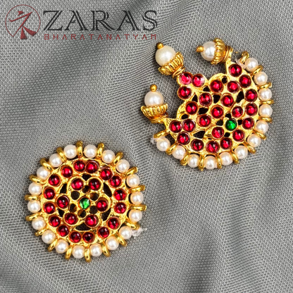 Bharatanatyam Dance Jewellery - Sun & Moon Flower RG Kemp (Medium) image 0