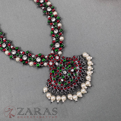 Bharatanatyam Dance Jewellery Black - Flower RG Kemp CS Beads Haaram image 2