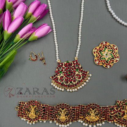 Bharatanatyam Dance Jewellery - Full Set Kemp S Peacock RGS (Kids Set) image 3