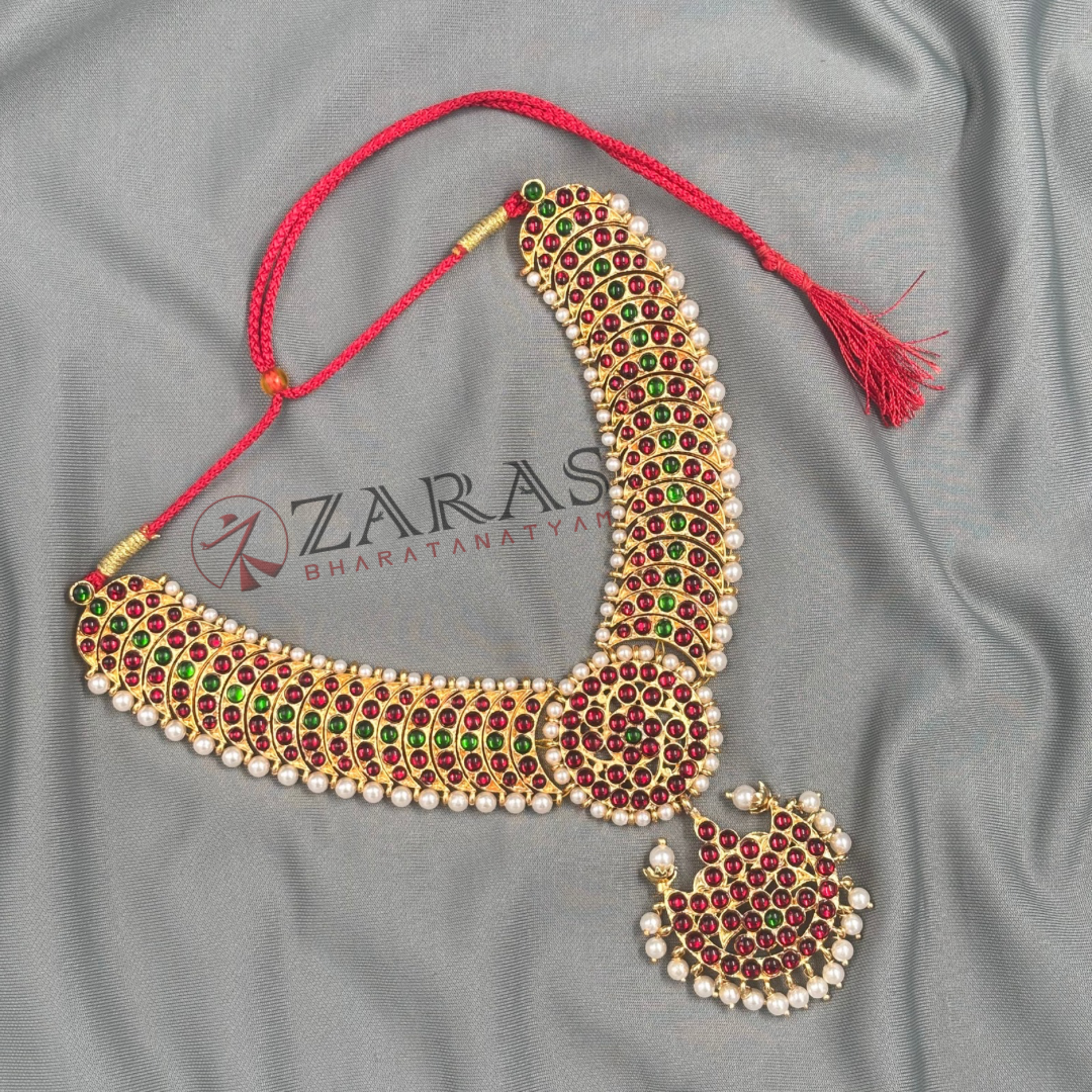 Bharatanatyam Dance Jewellery - Necklace Sun & Moon 5LP Design RG Kemp image 2