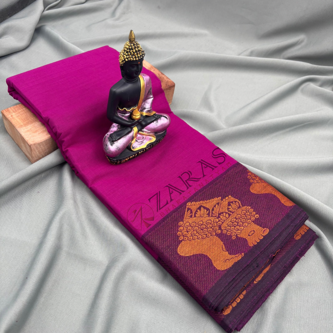 Bharatanatyam Dance Practice Saree - Purple Mus Salangai Border image 1