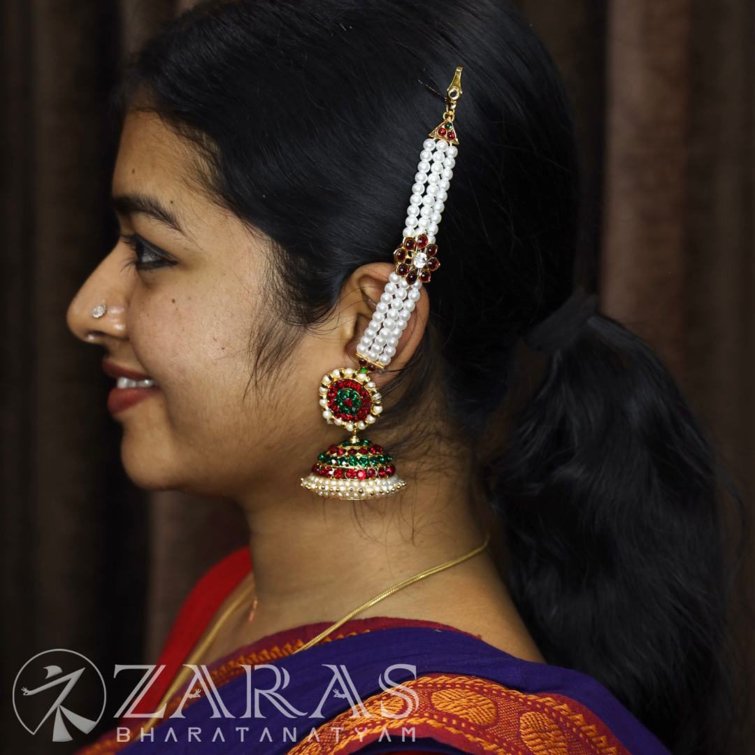Bharatanatyam Dance Jewellery - 3 Line Flower RG Kemp CS Maatal image 1