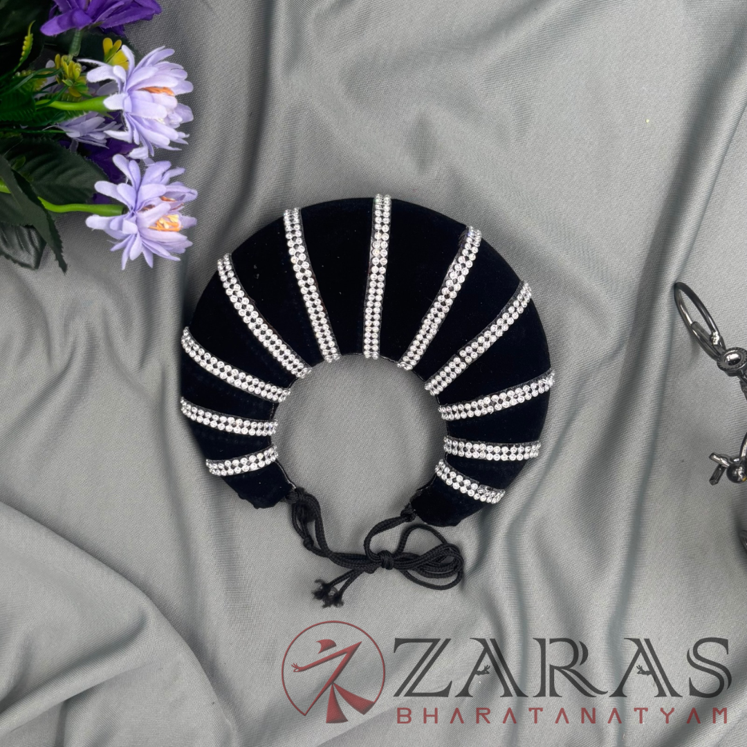Bharatanatyam Dance Hair Accessories - Plastic Head Arch Silver Stone (2 Line) image 2