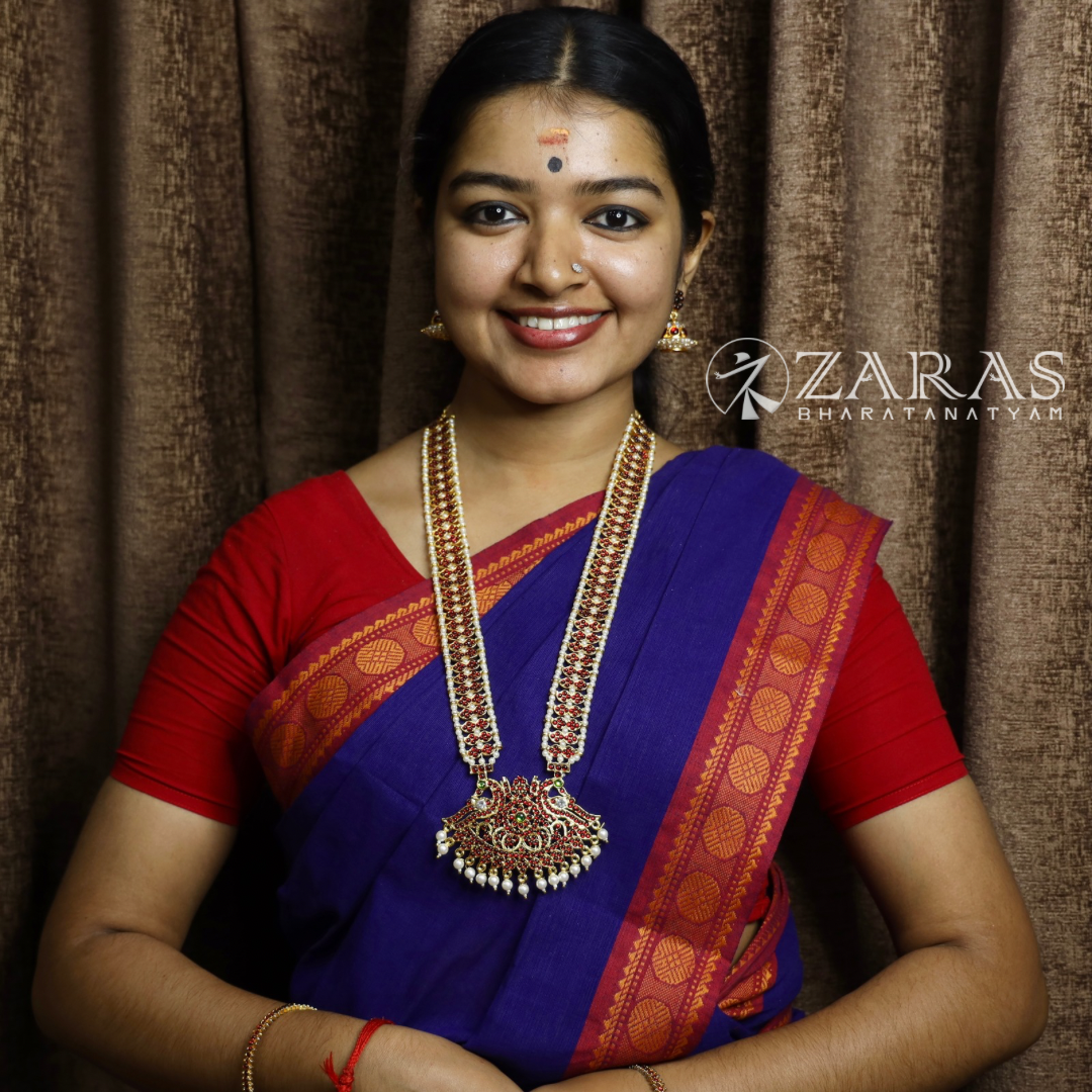 Bharatanatyam Dance Jewellery - Peacock with Mee Pearls RG Kemp Haaram / Long Chain image 1