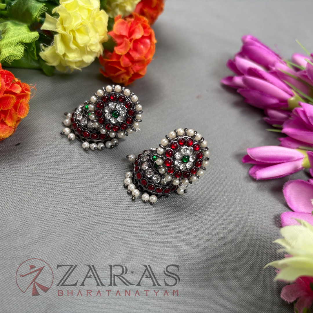 Bharatanatyam Dance Jewellery Black - Kammal with Jimiki 3 L Kemp image 0