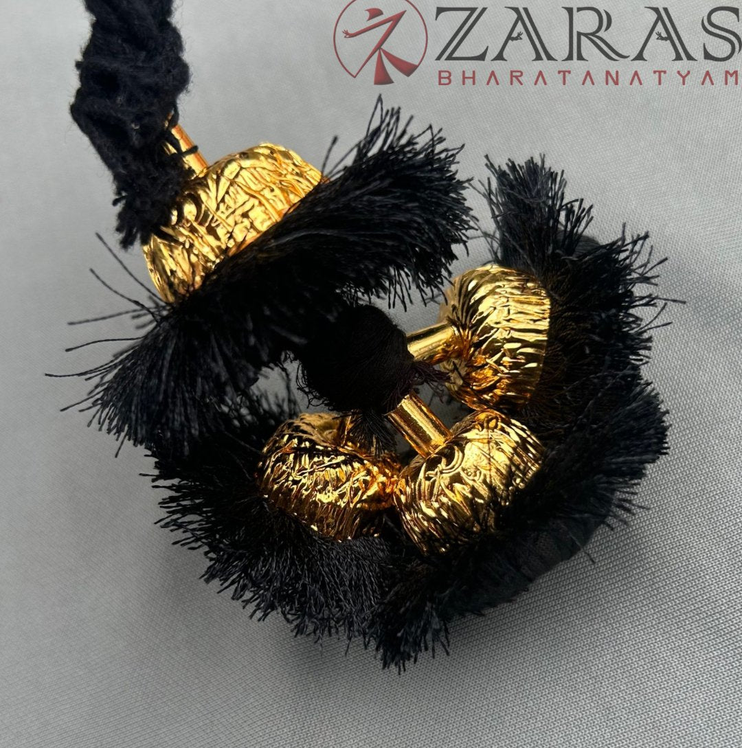 Bharatanatyam Dance Jewellery - Gold Kunjalam 3 Line Hair Type image 1