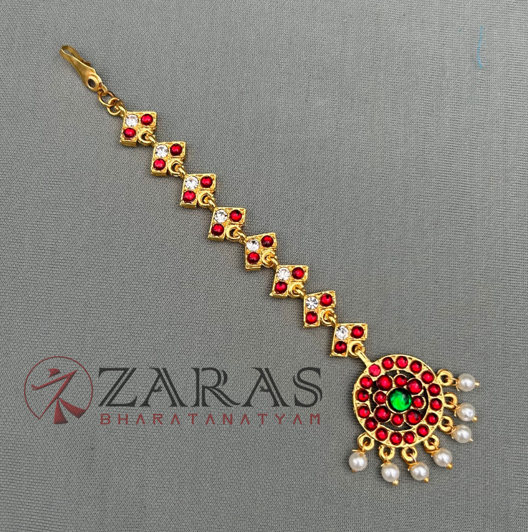 Bharatanatyam Dance Jewellery - V & Round Netti Chutti RG Kemp Beads image 0