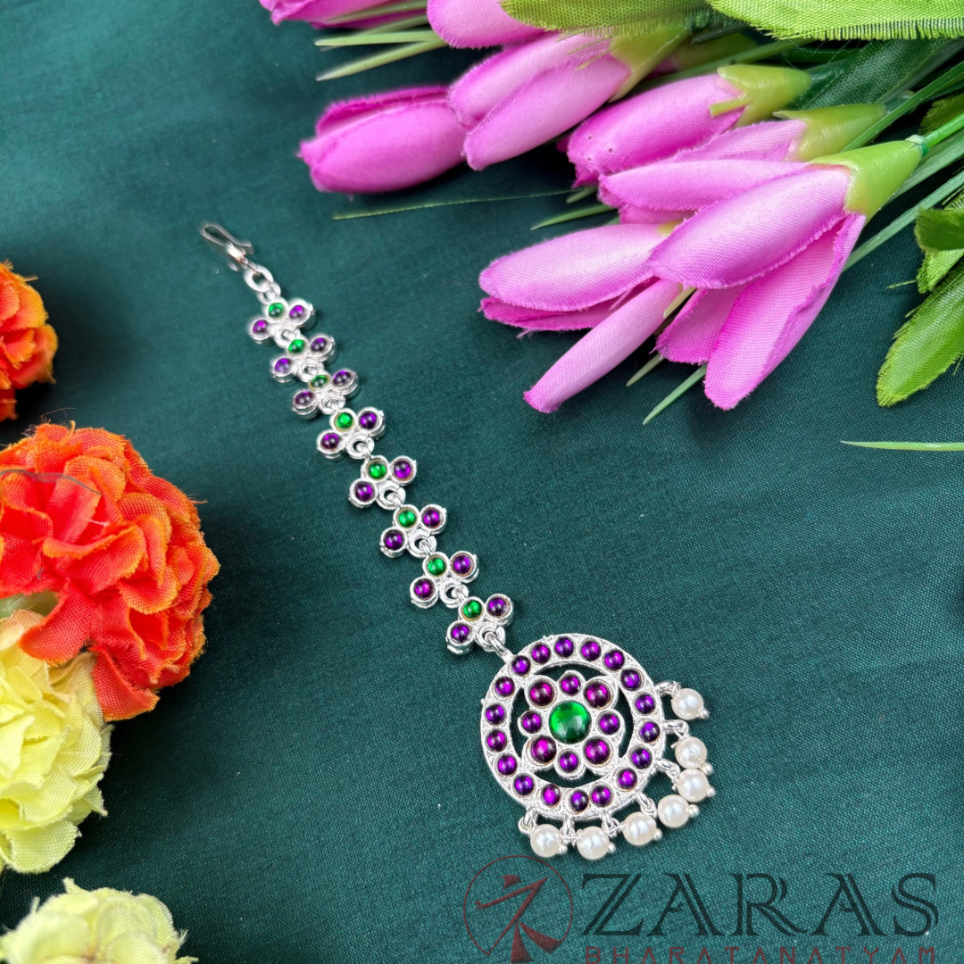 Bharatanatyam Dance Silver Jewellery - Round Flower PG Kemp Netti Chutti Beads image 0