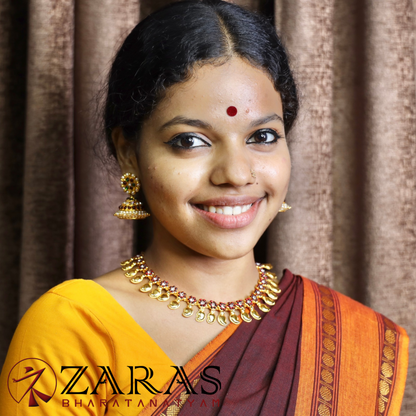Bharatanatyam Dance Jewellery - Necklace Manga Gold Design CS Red Kemp SA image 1