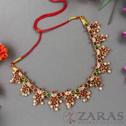 Bharatanatyam Dance Jewellery Necklace - Flower RG Kemp Beads image 0