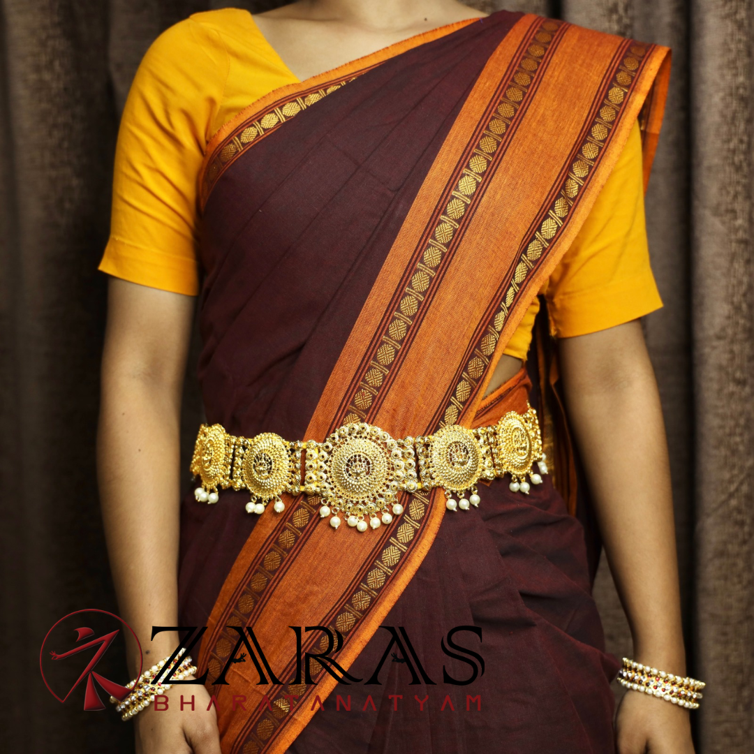 Bharatanatyam Dance Jewellery - C Lakshmi Hip Belt Gold (Ottiyanam) image 1