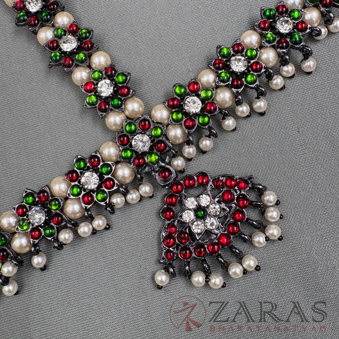 Bharatanatyam Dance Jewellery Black - Headset Flower RG Kemp CS image 1