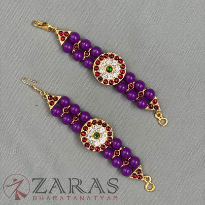 Bharatanatyam Dance Jewellery - Round & Purple Bls RG Kemp CS Maatal image 2