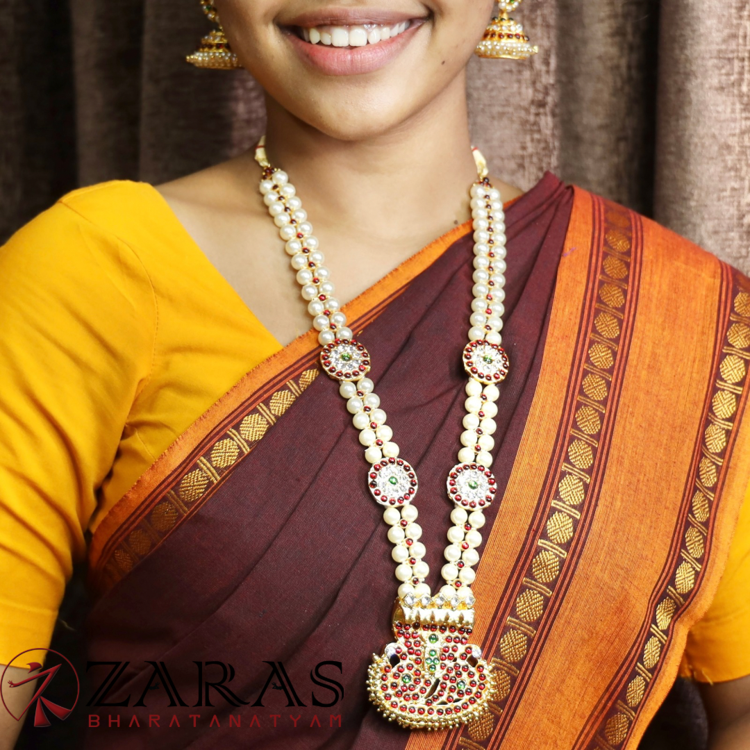 Bharatanatyam Dance Jewellery - Haaram Snake Design Kemp Do Beeds image 0
