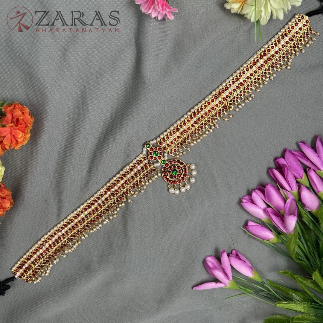 Bharatanatyam Dance Jewellery - Sow Round Hip Belt RG CS Kemp (Ottiyanam) image 0