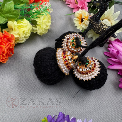 Bharatanatyam Dance Jewellery - Kemp Kunjalam 3 Line Thread Type image 2