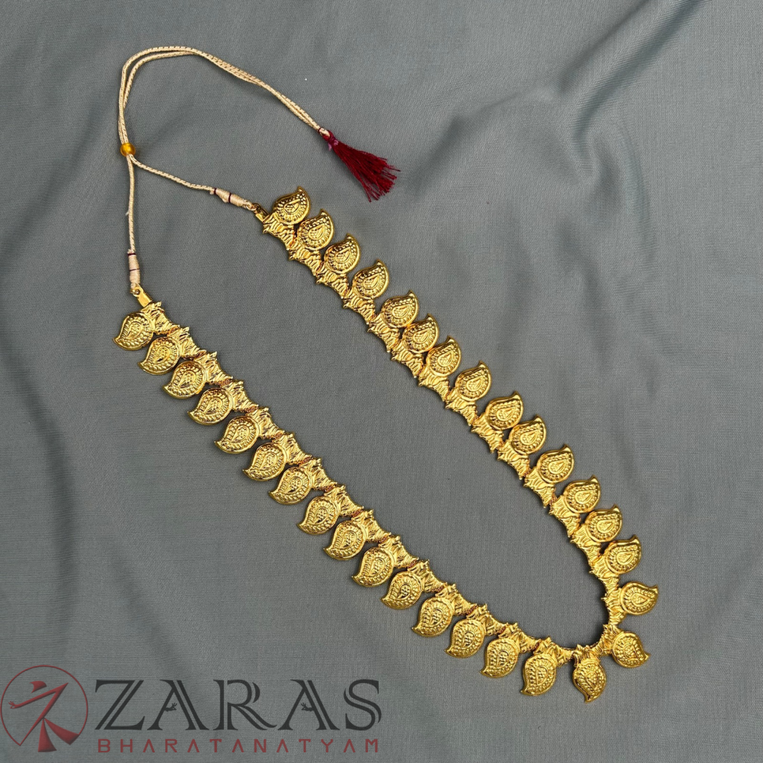 Bharatanatyam Dance Jewellery - Manga Full Gold Haaram / Long Chain image 2