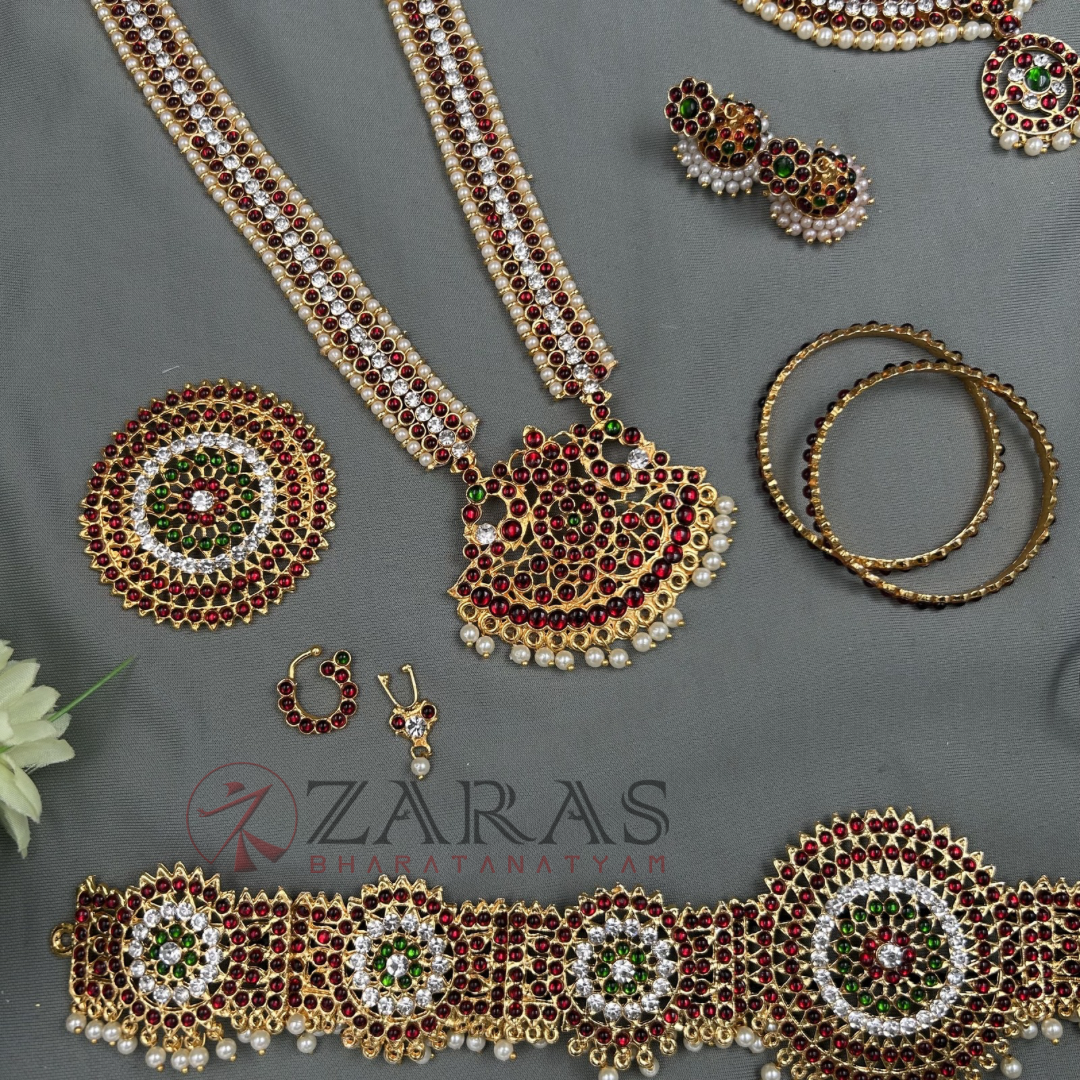 Bharatanatyam Dance Jewellery - Sow Full Set RG Kemp with Vg image 2