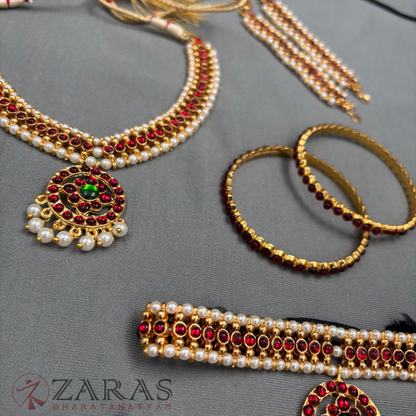 Bharatanatyam Dance Jewellery - Lettika Full Set RG Kemp Le FL image 1