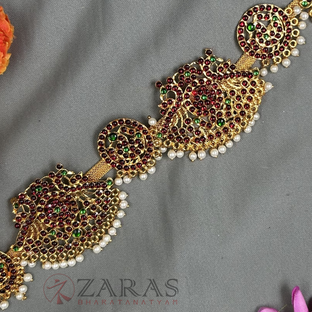 Bharatanatyam Dance Jewellery - Padak Round Hip Belt RG CS Kemp (Ottiyanam) image 1