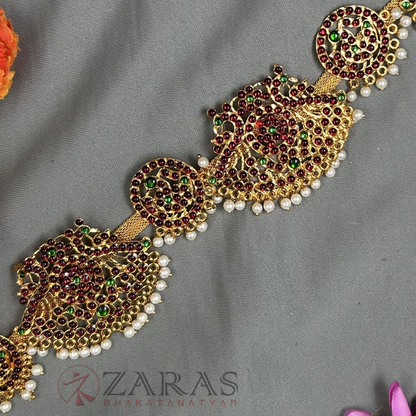 Bharatanatyam Dance Jewellery - Padak Round Hip Belt RG CS Kemp (Ottiyanam) image 1