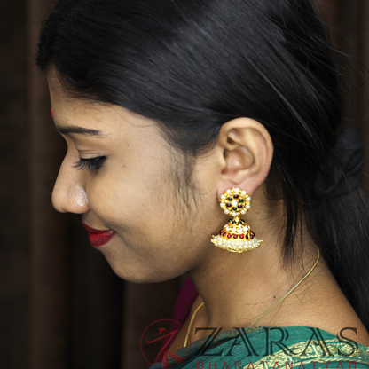 Bharatanatyam Dance Jewellery - Jimiki with Kammal 3L Kemp RG CS (Med) image 1