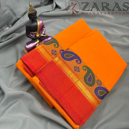 Bharatanatyam Dance Practice Saree - Mango Yellow RD Manga Border image 2