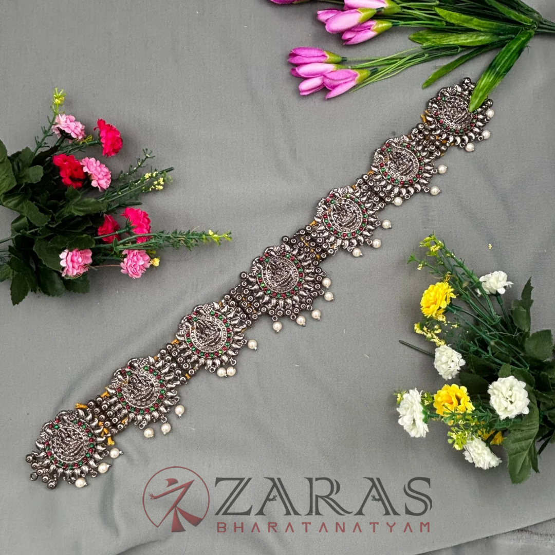 Bharatanatyam Dance Jewellery Black - Lakshmi Beads RG Kemp CS Hip Belt (Ottiyanam) image 2