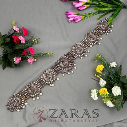 Bharatanatyam Dance Jewellery Black - Lakshmi Beads RG Kemp CS Hip Belt (Ottiyanam) image 2