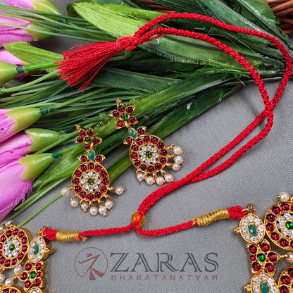 Bharatanatyam Dance Jewellery - Flower Necklace & Kammal RG Kemp image 2