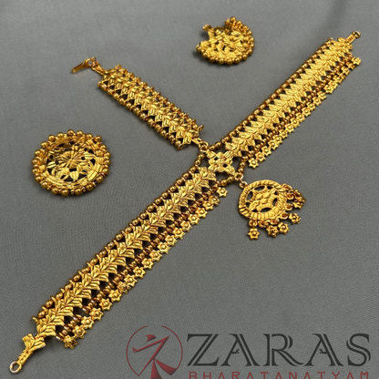 Bharatanatyam Dance Jewellery - V Design Full Gold Drop Star image 3