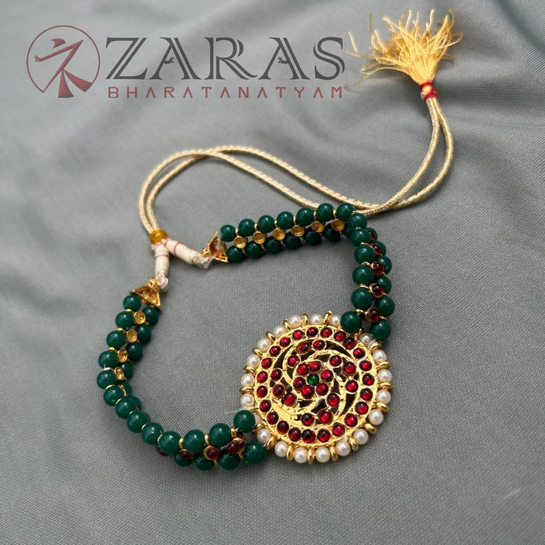 Bharatanatyam Dance Jewellery - Necklace Green Pearls RG Kemp Choker Type image 0