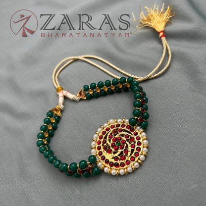 Bharatanatyam Dance Jewellery - Necklace Green Pearls RG Kemp Choker Type image 0