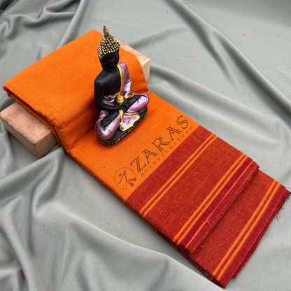 Bharatanatyam Dance Practice Saree - M Yellow with Red Plain Border image 0