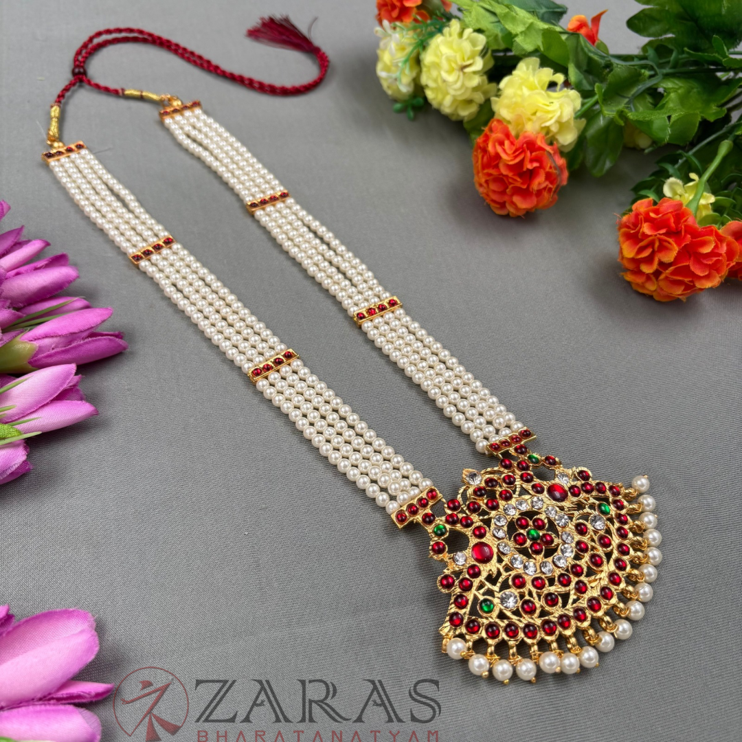 Bharatanatyam Dance Jewellery Haaram - 4L Balls Padak RG Kemp Maalai / Long image 1