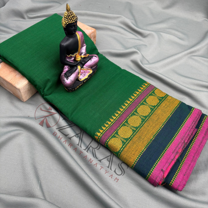 Bharatanatyam Dance Practice Saree - D Green Single Coin image 0