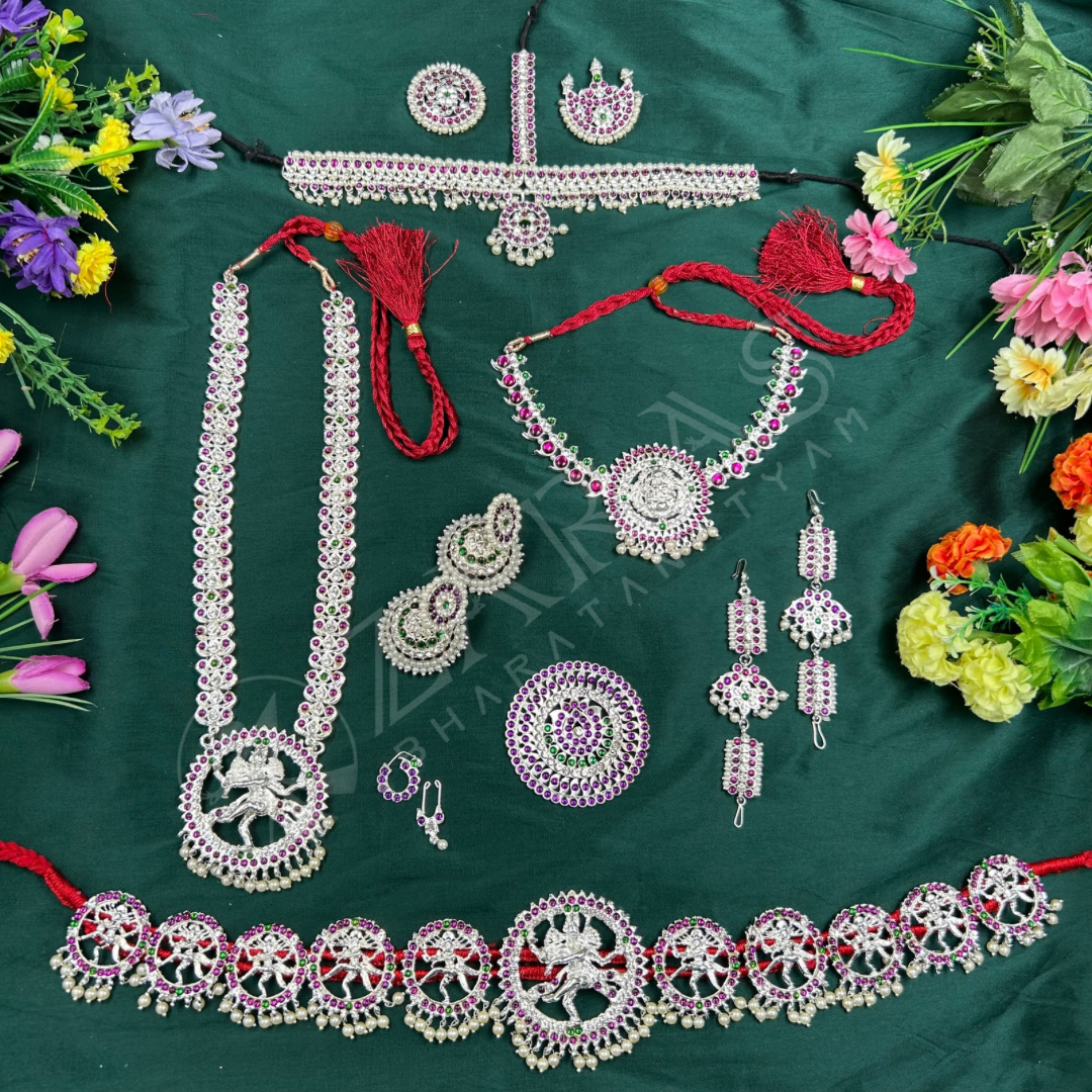 Bharatanatyam Dance Silver Jewellery - Nadaraj Full Set Kemp RGS image 0