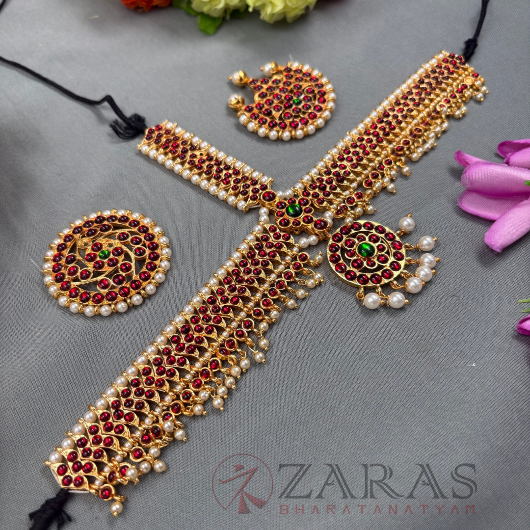 Bharatanatyam Dance Jewellery - Headset Mee RG Kemp Beads CS image 1