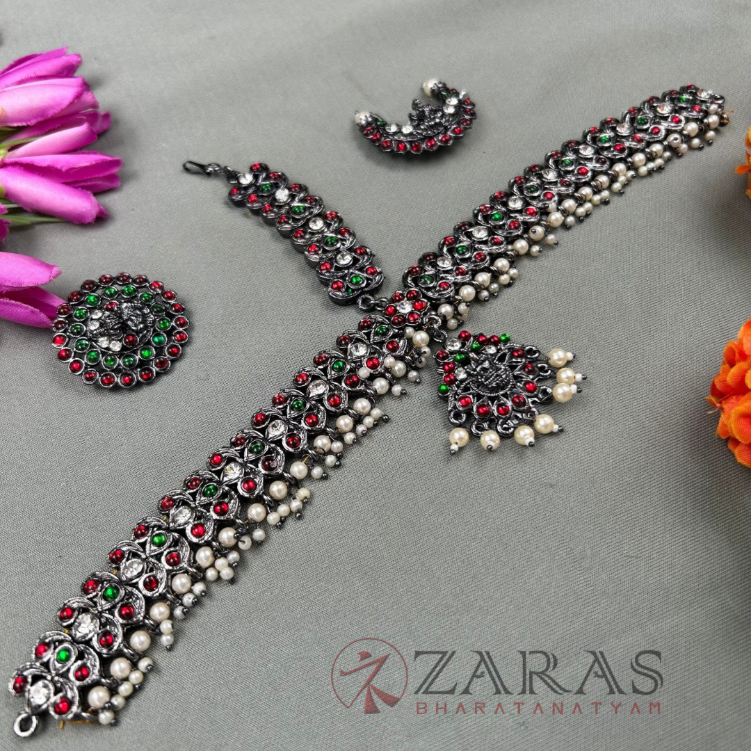 Bharatanatyam Dance Jewellery Black - Headset Mee & Lakshmi RG Kemp CS image 2