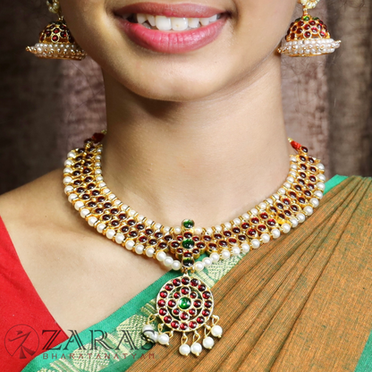 Bharatanatyam Dance Jewellery - Necklace Kemp RG Ro BL image 0