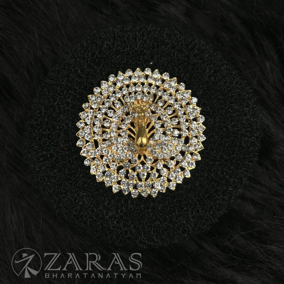 Bharatanatyam Dance Jewellery - Rakodi Peacock White Stone image 0