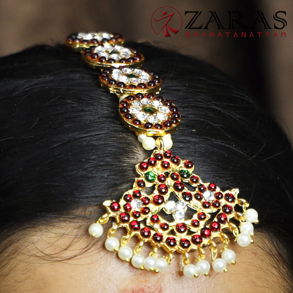 Bharatanatyam Dance Jewellery -  4 Round RG Kemp Netti Chutti Pata image 0