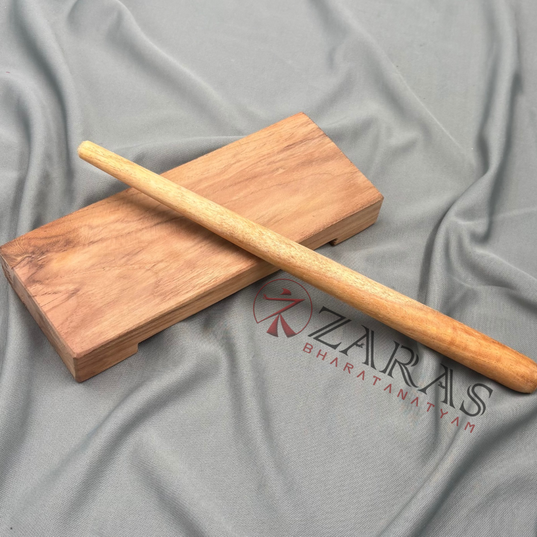 Bharatanatyam Dance Class Instruments - Thattu Manai Set / Thattu Kali (Teak) SMALL image 2