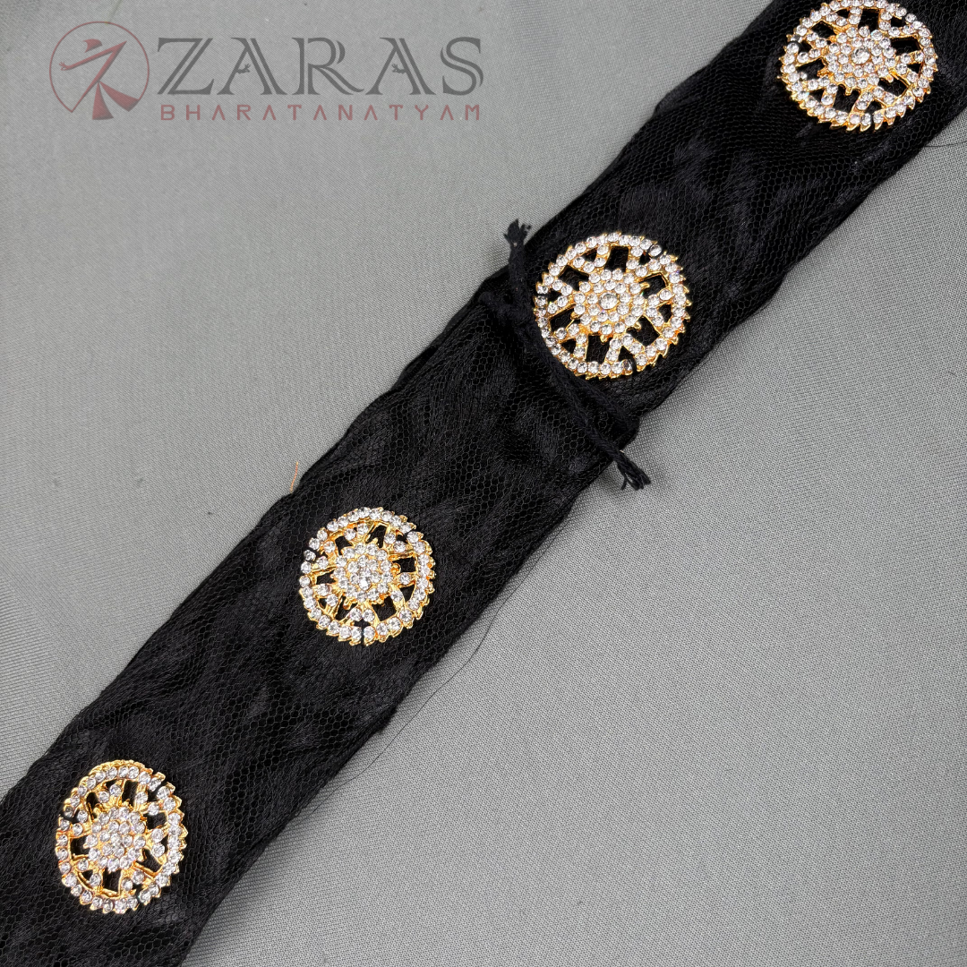 Bharatanatyam Dance Jewellery - Stone Jada Set Round with Hair Kunjalam image 1