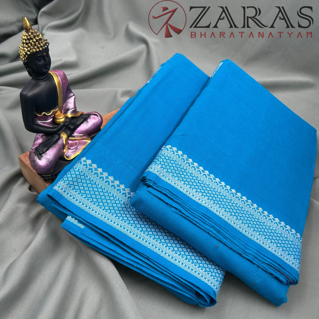 Bharatanatyam Dance Practice Saree - Blue White S Gopuram Diamond image 2