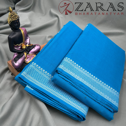Bharatanatyam Dance Practice Saree - Blue White S Gopuram Diamond image 2