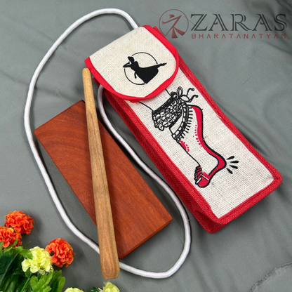 Bharatanatyam Dance Instruments - Thattu Manai Set / Thattu Kali &Jute Bag Combo PATAK Wood image 1