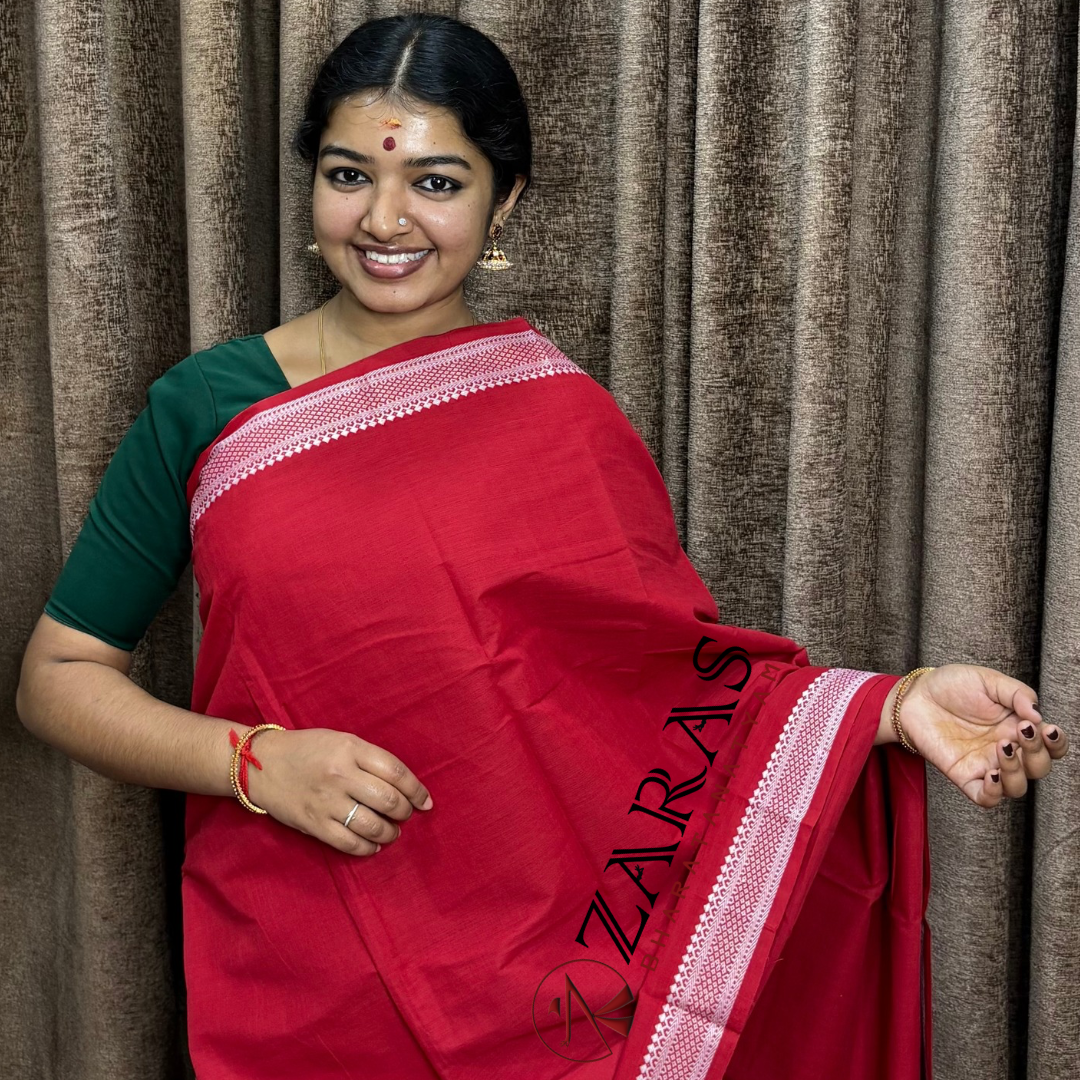 Bharatanatyam Dance Practice Saree - Red White S Gopuram Diamond image 0