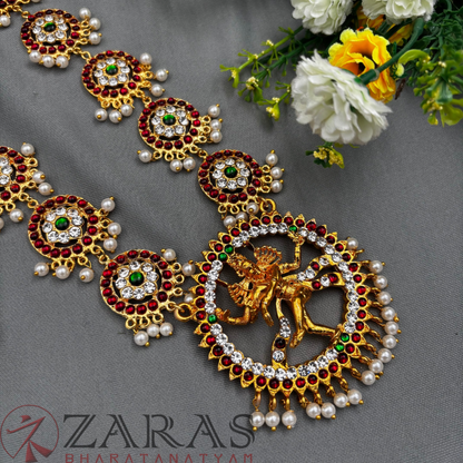 Bharatanatyam Dance Jewellery - Haaram Nadaraj & Round Pearls RG Kemp CS image 0